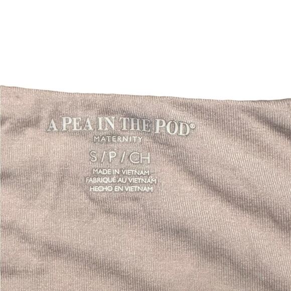 A Pea in the Pod Short Sleeve Midi Maternity Dress Size Small Blue and Cream - Picture 3 of 5